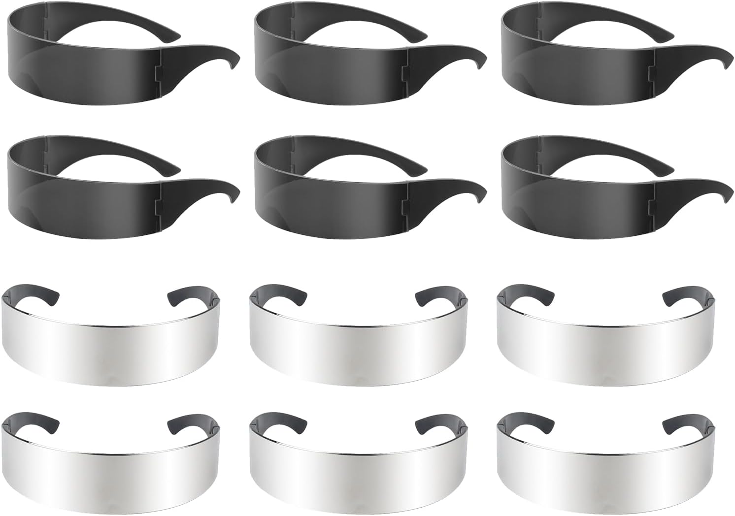 12 pcs 80s Cyber Visor Sunglasses,Futuristic Cyclops Cyberpunk Visor Sunglasses,Punk Future Style Cosplay,Future Costume Futuristic Wrap Visor Sun Glasses for Men Women