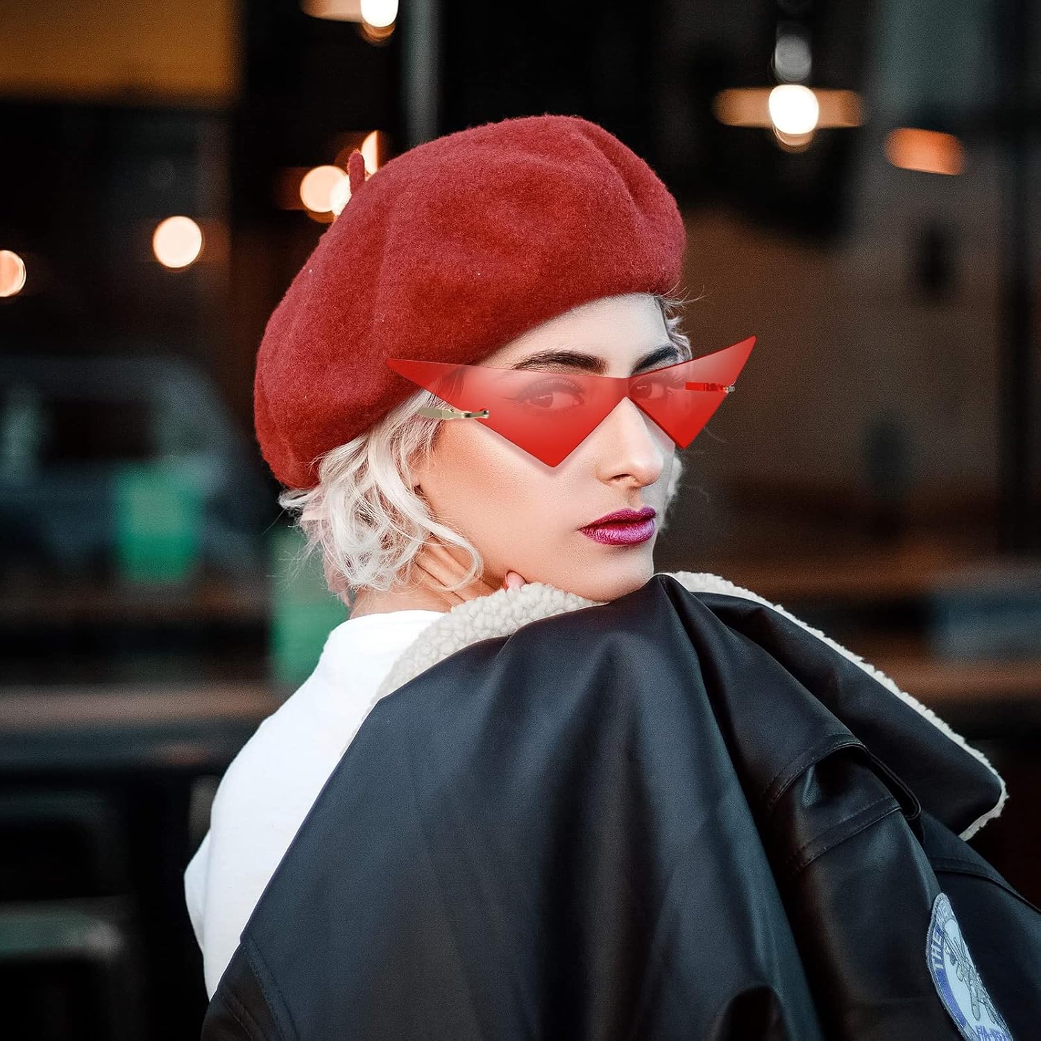 4 Pairs Triangle Sunglasses Frameless Space Eye Sunglasses Rimless Pointy Glasses Men Party Prom Eyewear for Women and Men - Image 4