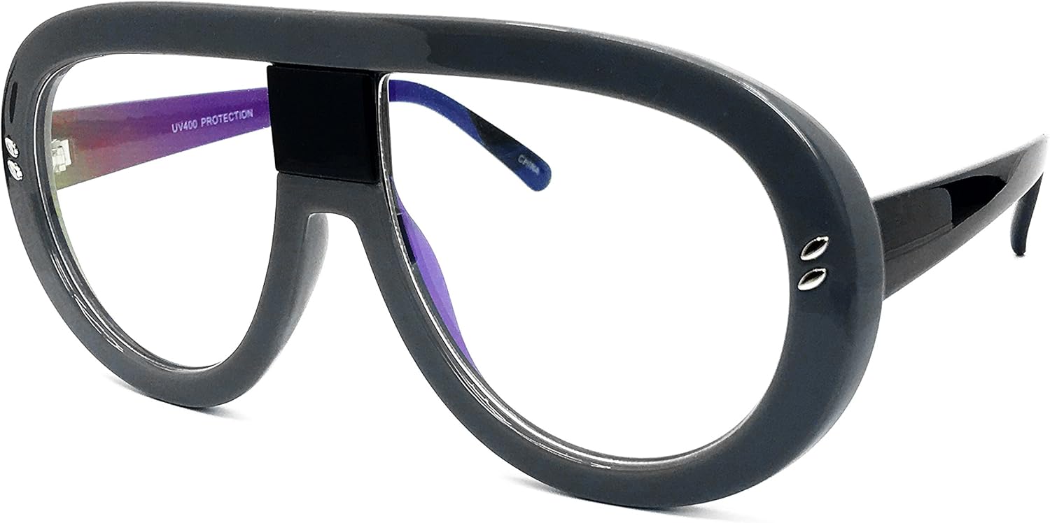 7308 Oversized XXL Futuristic Nerd Neon Flat top Style Sunglasses