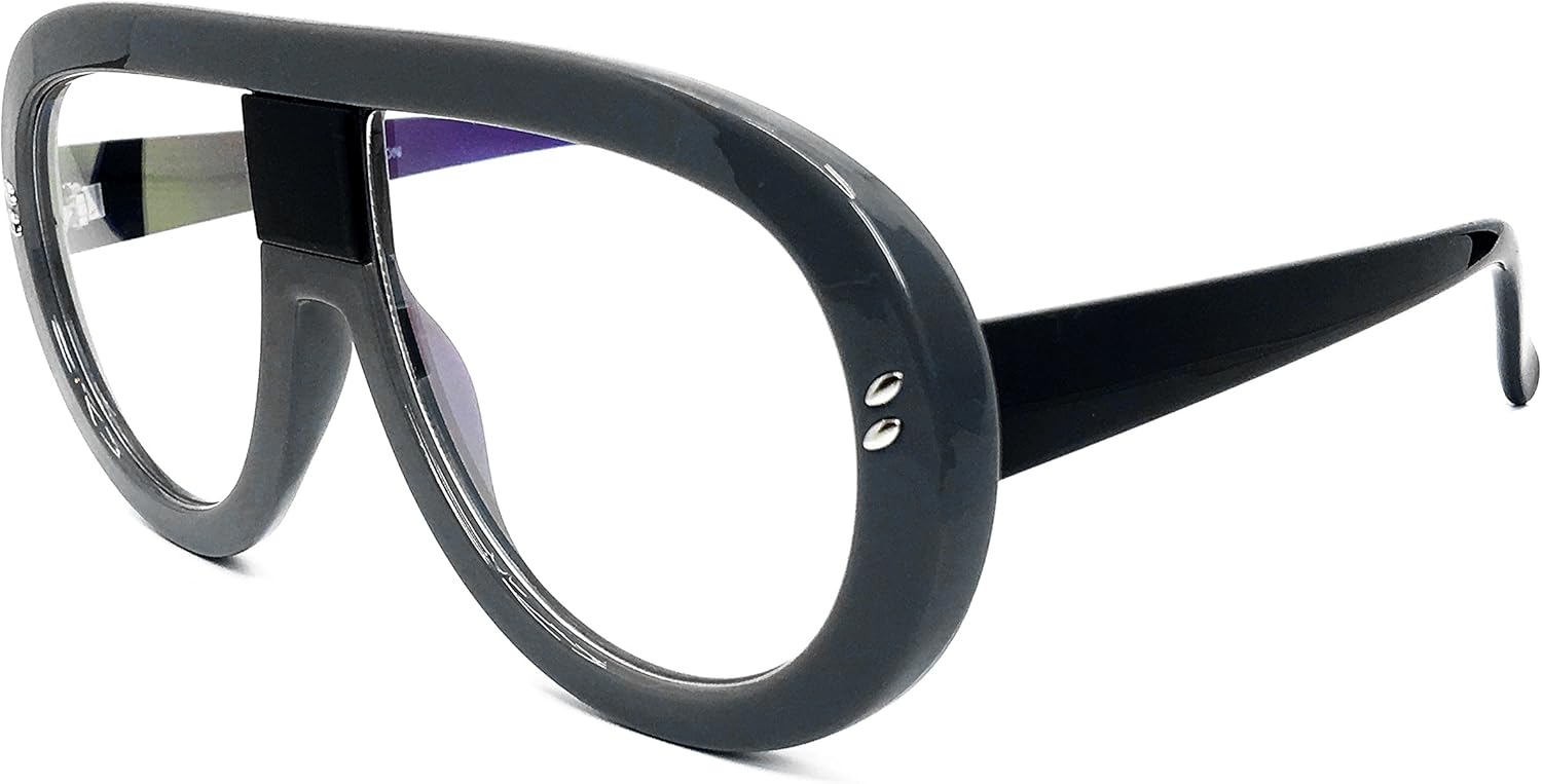 7308 Oversized XXL Futuristic Nerd Neon Flat top Style Sunglasses - Image 4