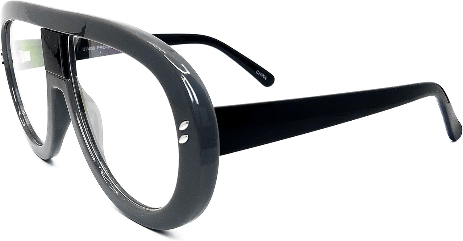 7308 Oversized XXL Futuristic Nerd Neon Flat top Style Sunglasses - Image 5