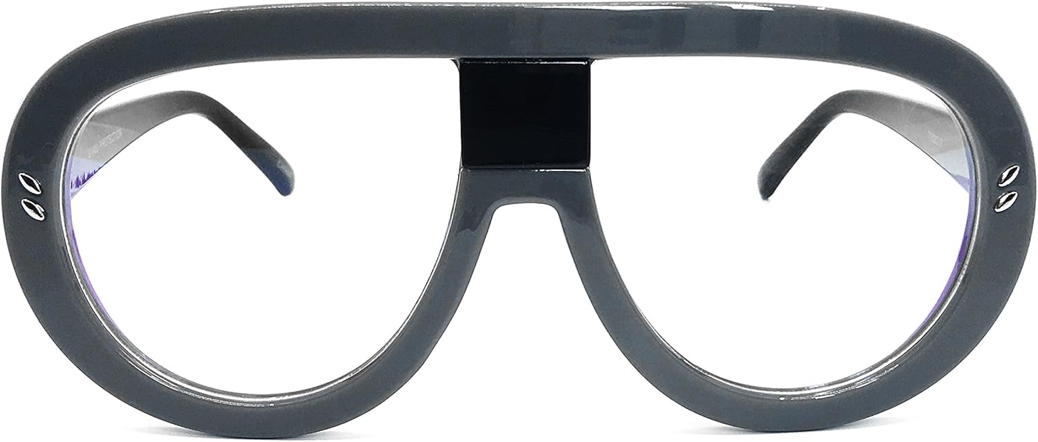 7308 Oversized XXL Futuristic Nerd Neon Flat top Style Sunglasses - Image 2