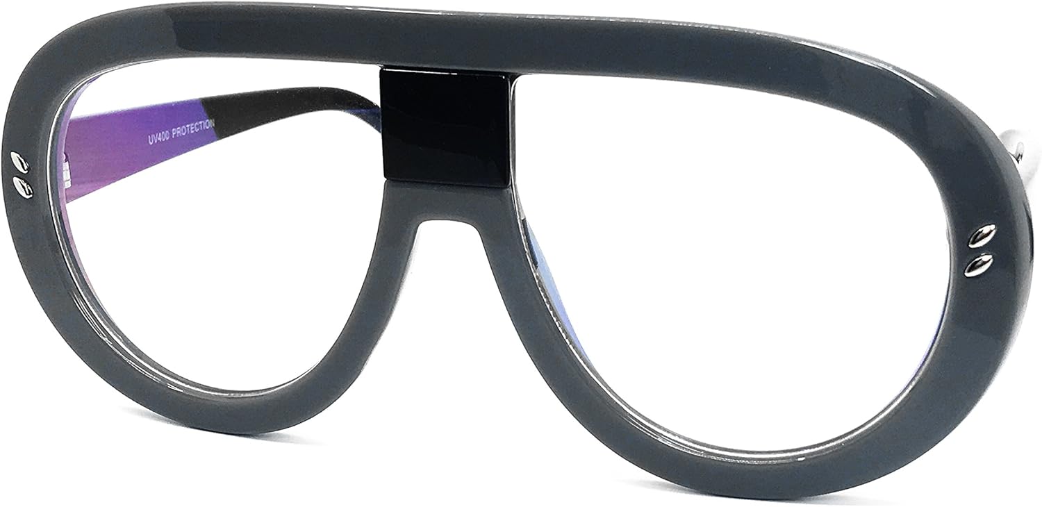 7308 Oversized XXL Futuristic Nerd Neon Flat top Style Sunglasses - Image 3