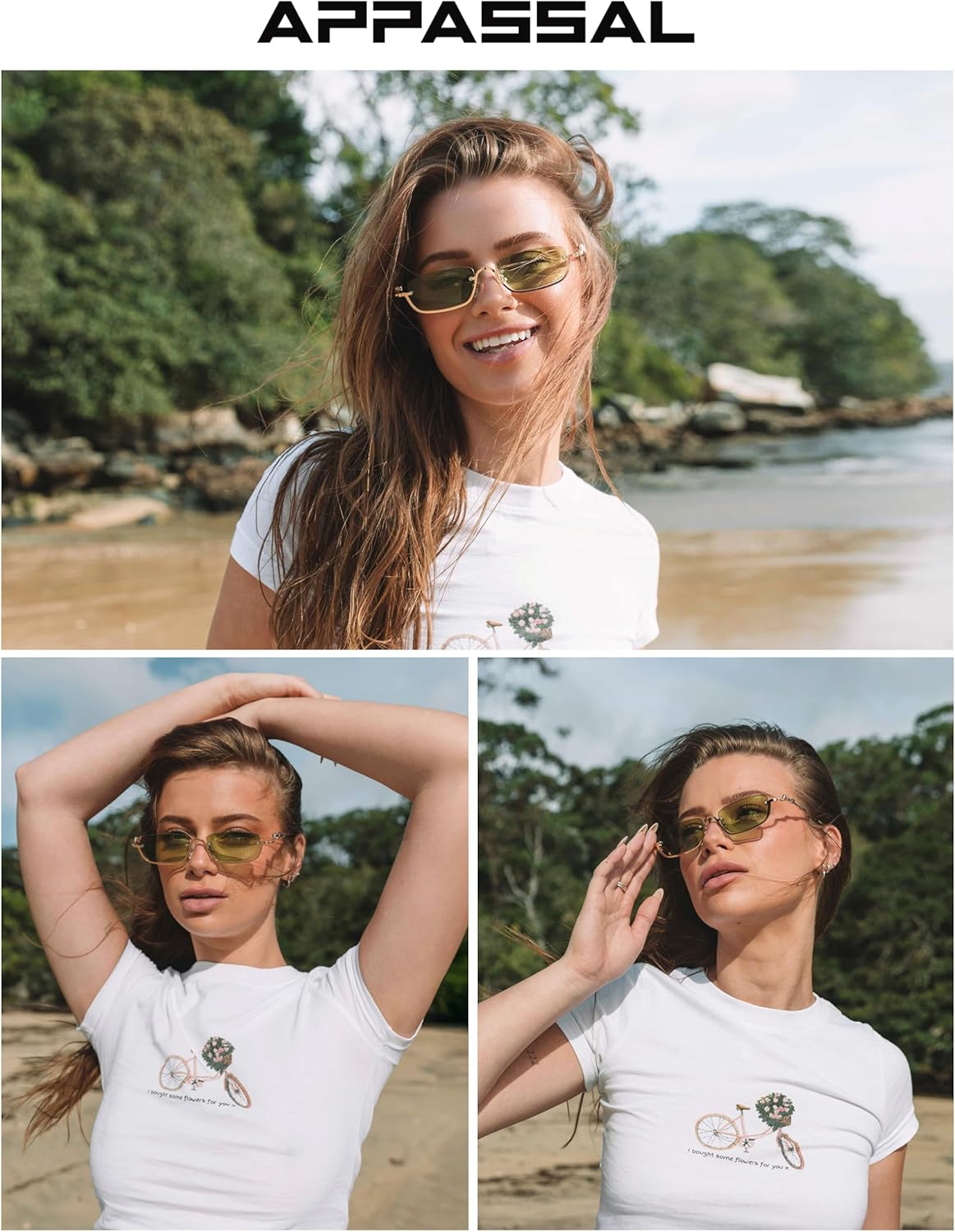 Appassal Y2K Snake Sunglasses for Women Men Narrow Rectangular Y2k Chic Sunnies AP3649 - Image 3