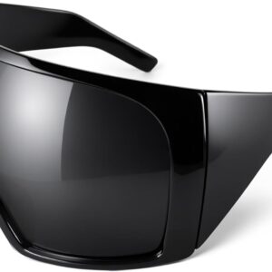 Awdchny Oversized Wrap Around Sunglasses for Women Men,Futuristic Rave Curved Lens Shades,Fashion Trendy Shield Sun Glasses