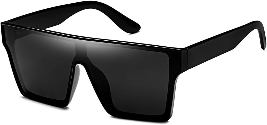 BINGKING Oversized UV400 Designer Polarized Sunglasses for Men Women Large Flat Square Trendy Mirrored Shades - Image 9