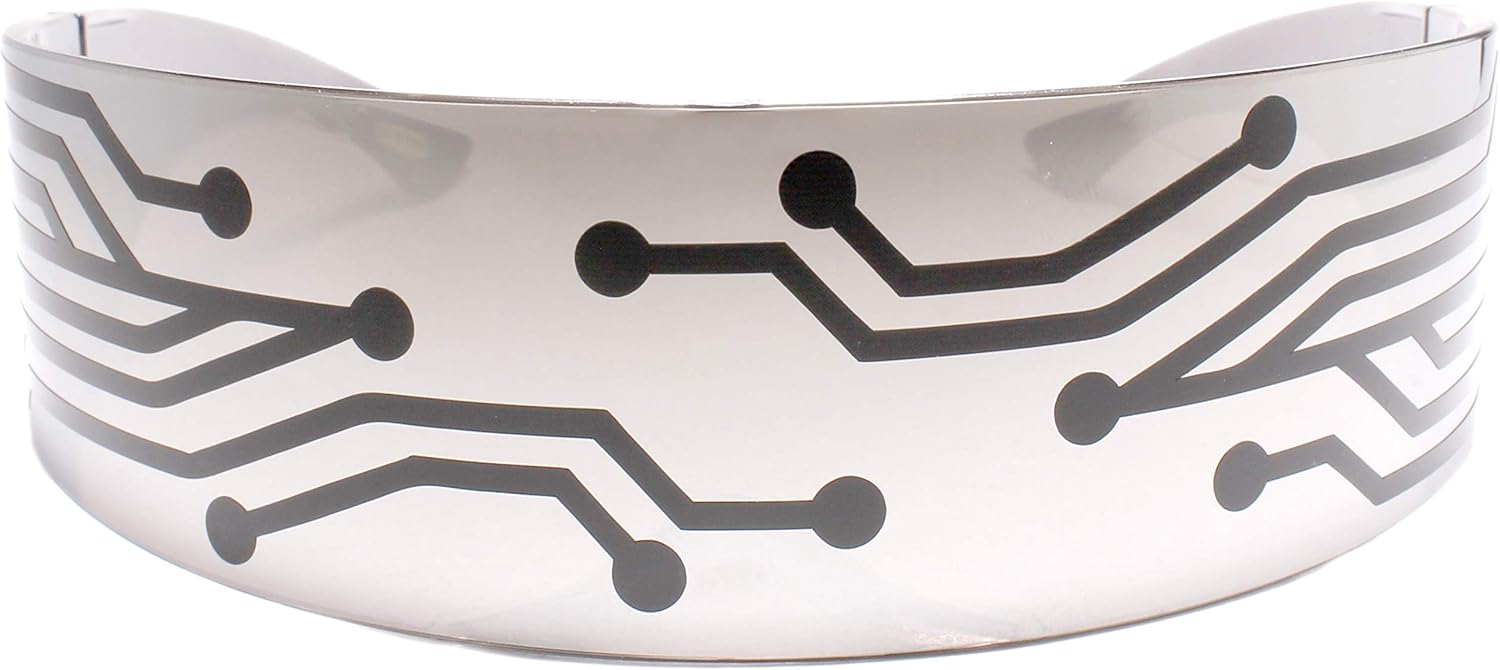 Bionic Cyborg Cosplay Party Rave Costume Futuristic Chrome Mirrored Sun Glasses