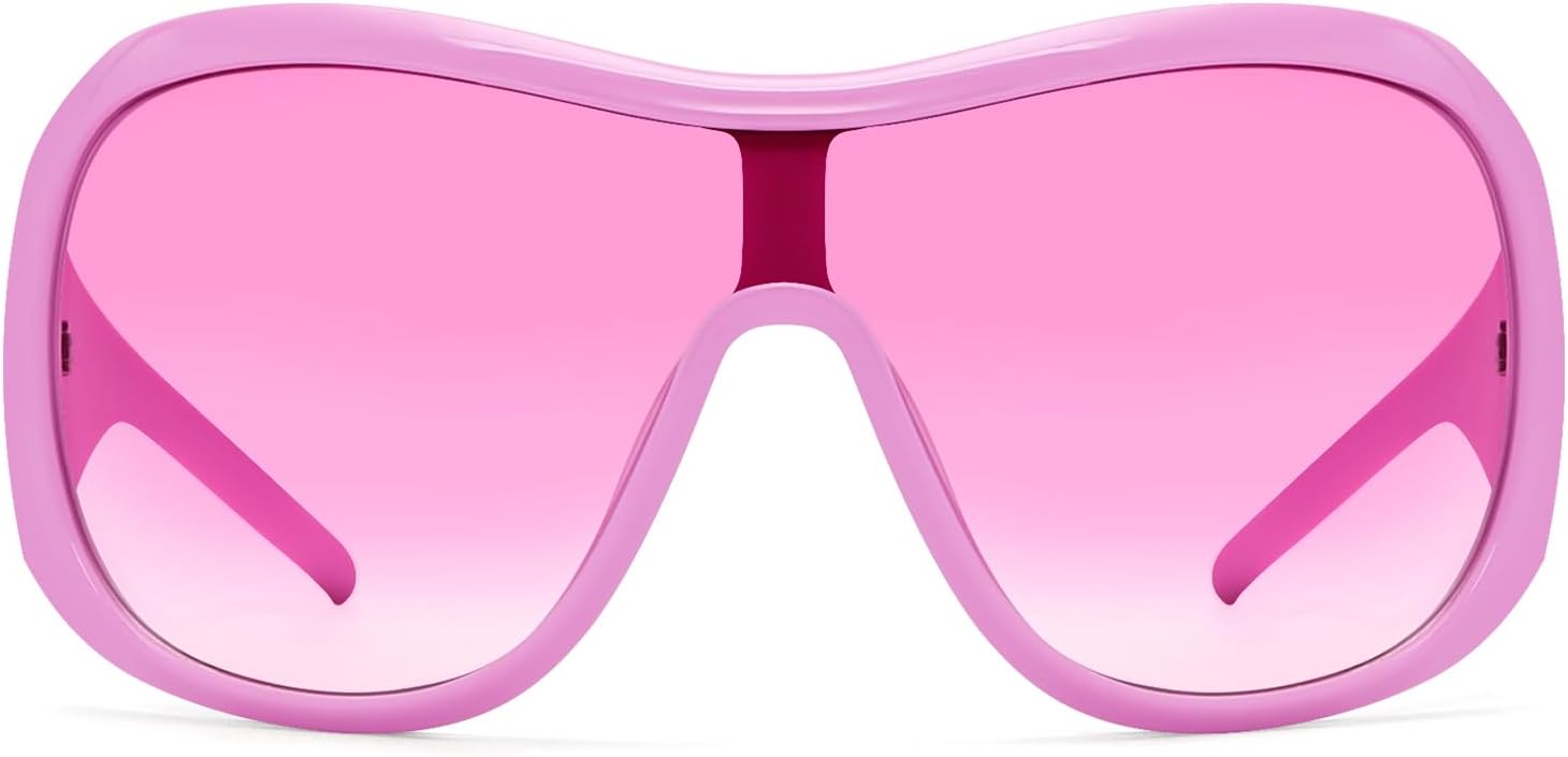 BOTEN Trendy Oversized Sunglasses For Women Men, Big Tinted Funky Wrap Around Sunglasses Apres Ski Shield Cool Shades - Image 9