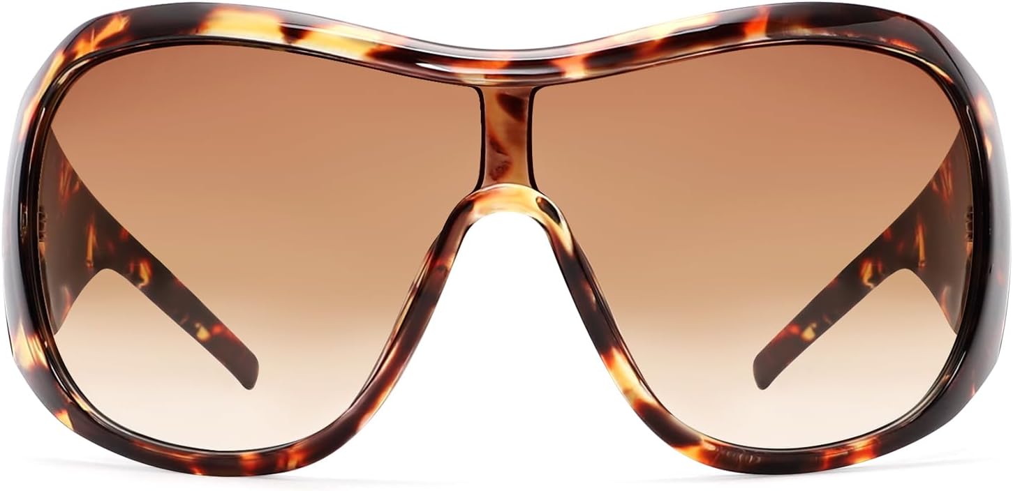 BOTEN Trendy Oversized Sunglasses For Women Men, Big Tinted Funky Wrap Around Sunglasses Apres Ski Shield Cool Shades - Image 6