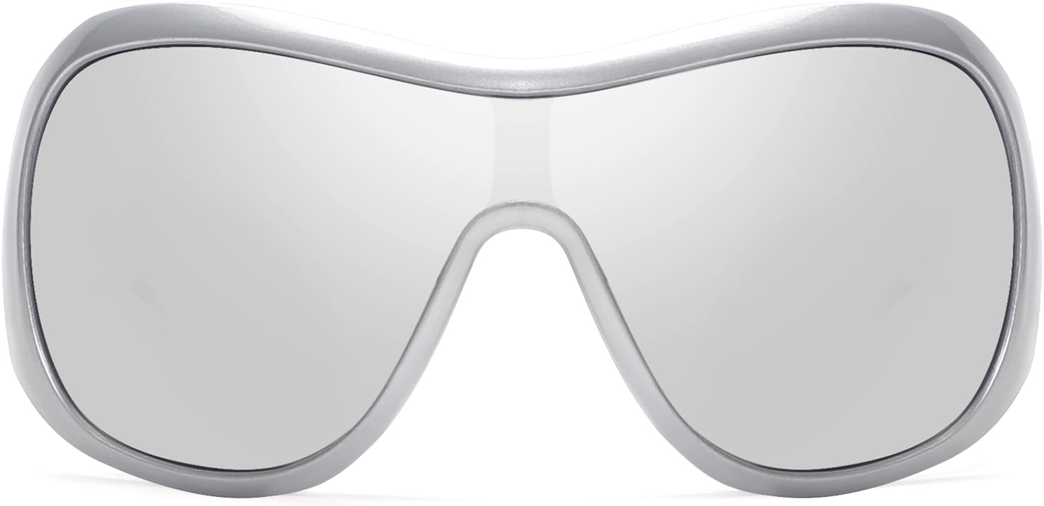 BOTEN Trendy Oversized Sunglasses For Women Men, Big Tinted Funky Wrap Around Sunglasses Apres Ski Shield Cool Shades - Image 7