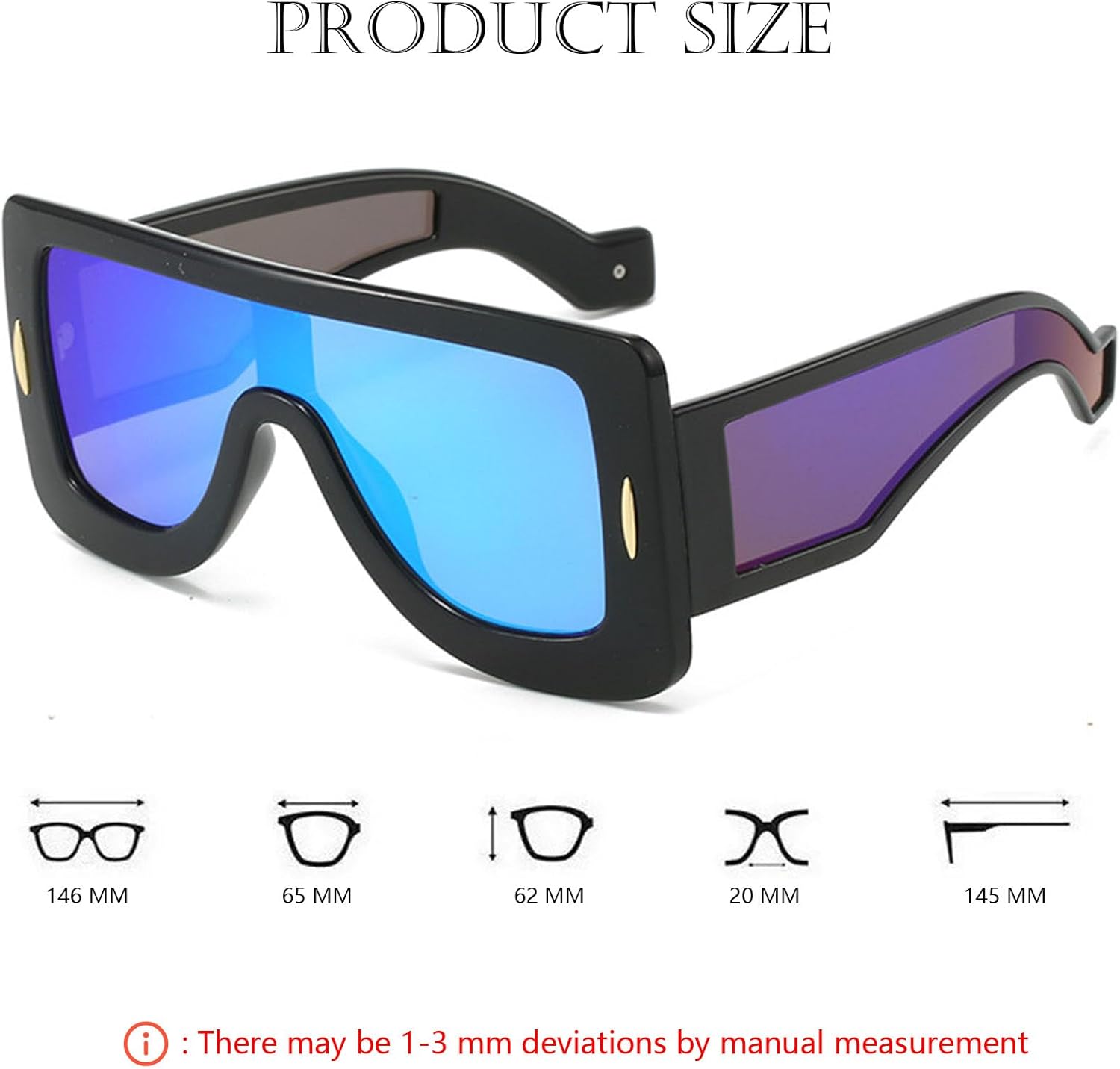 Bsreyeop Fashion Mask Sunglasses for Women Men Futuristic Shield Sun Glasses Oversized Flat Top Sunnies - Image 7