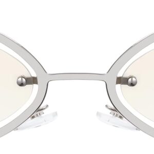 Cyxus Stylish semi rim frame Sunglasses UV 400 Protection Non polarized PC Lens, Retro-inspired Design Metal Temple.