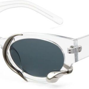 Cyxus Y2K UV400 Protection Sunglasses For Women Men Unique Fashion Snake Frame Shades.