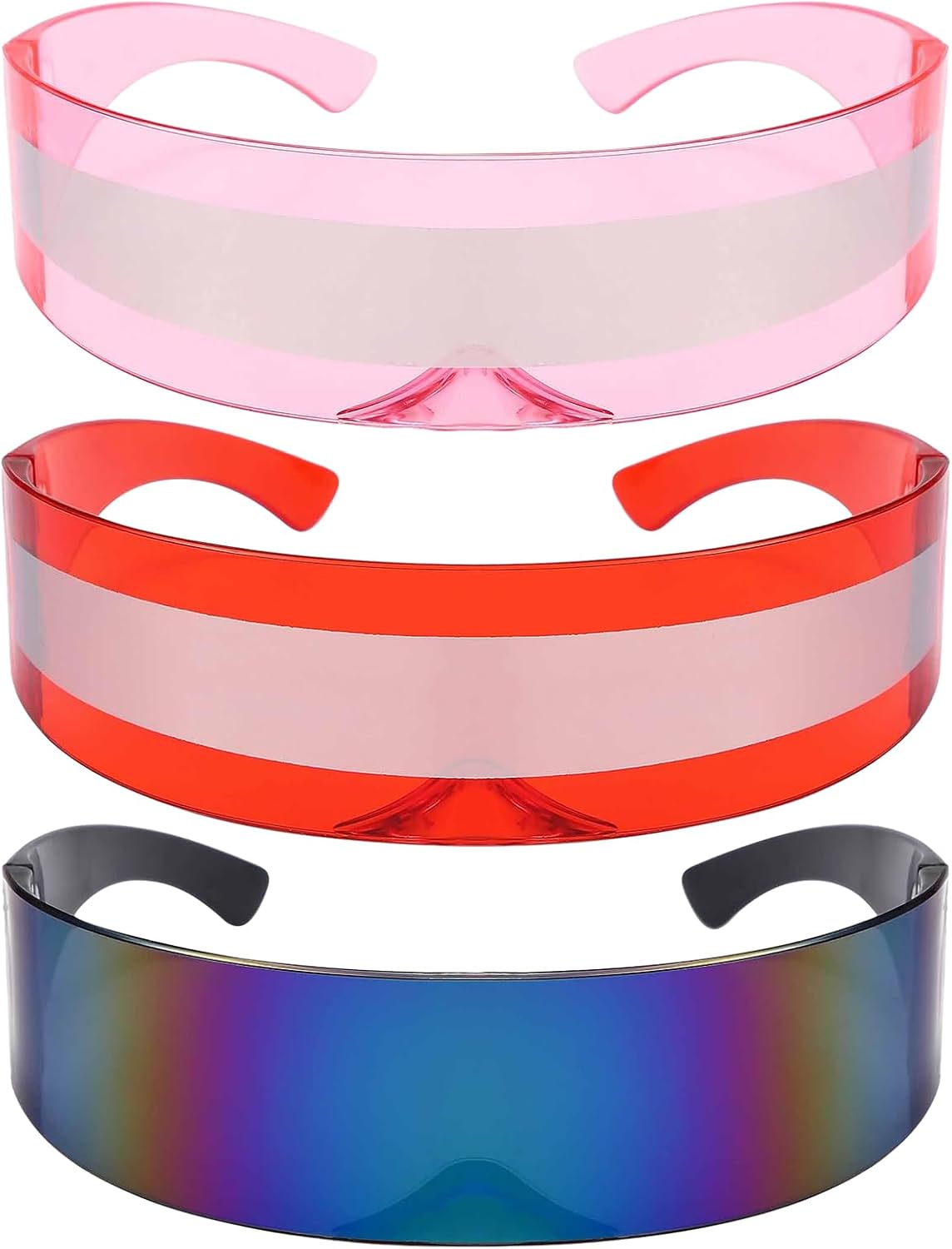 Dollger Futuristic Sunglasses Y2K Space Cyclops Wrap Around Glasses Rimless Translucent Mirrored Lens - Image 18