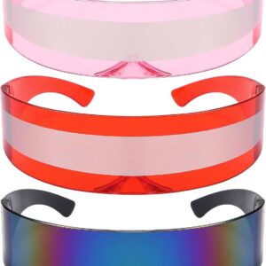 Dollger Futuristic Sunglasses Y2K Space Cyclops Wrap Around Glasses Rimless Translucent Mirrored Lens