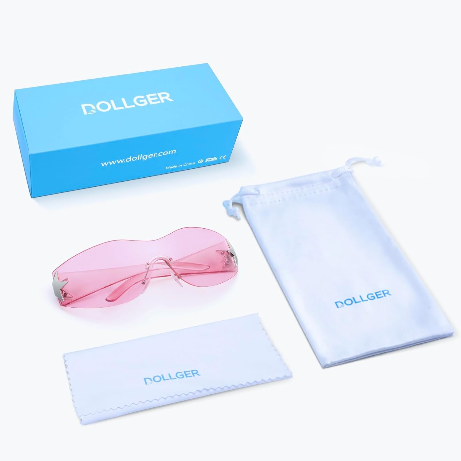 Dollger Trendy Y2K Sunglasses Women Men Wrap Around Rimless Sunglasses Cyber Y2k Fashion 2000 Glasses Shield - Image 6