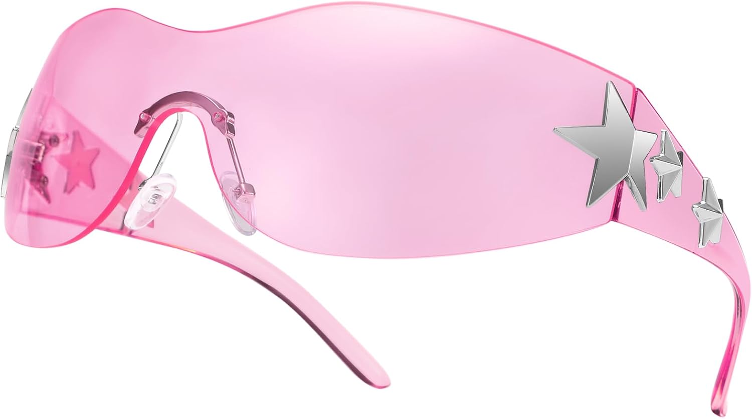 Dollger Trendy Y2K Sunglasses Women Men Wrap Around Rimless Sunglasses Cyber Y2k Fashion 2000 Glasses Shield - Image 15