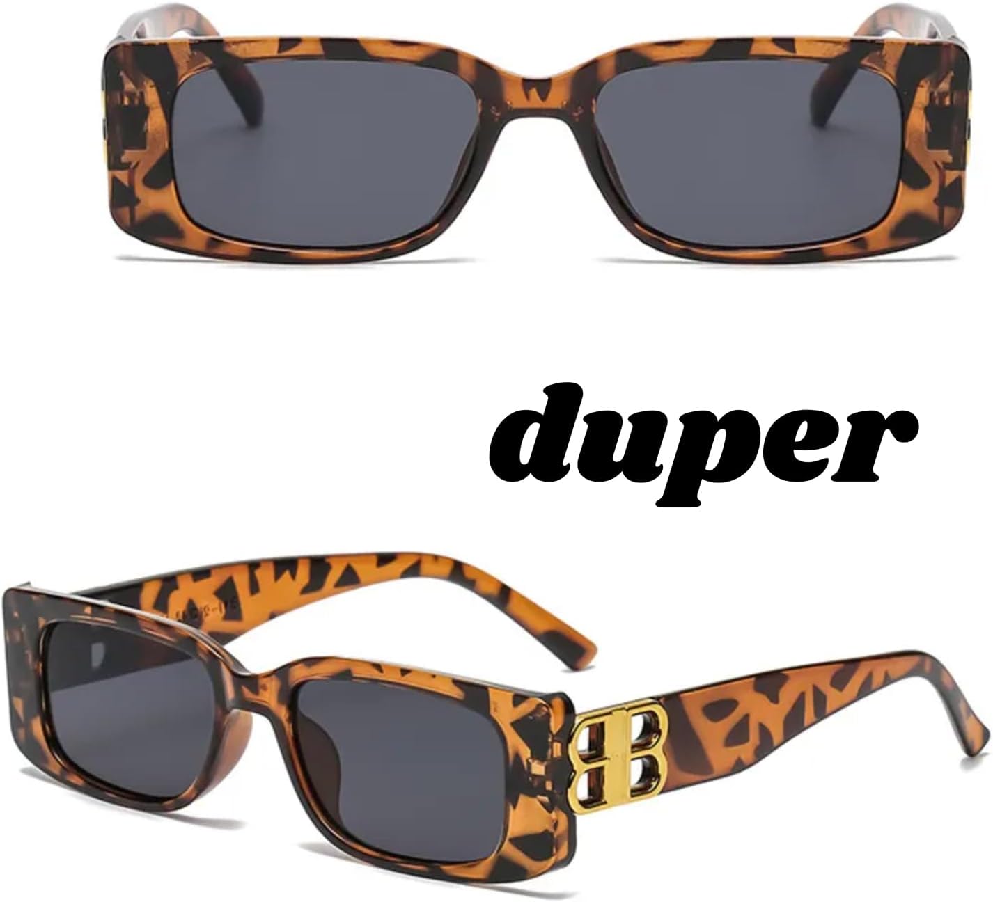 DUPER Rectangle Sunglasses Womens Trendy Taylor Swift Sunglasses \u2013 Mob Wife Aesthetic Black Sunglasses for Woman From - Image 3