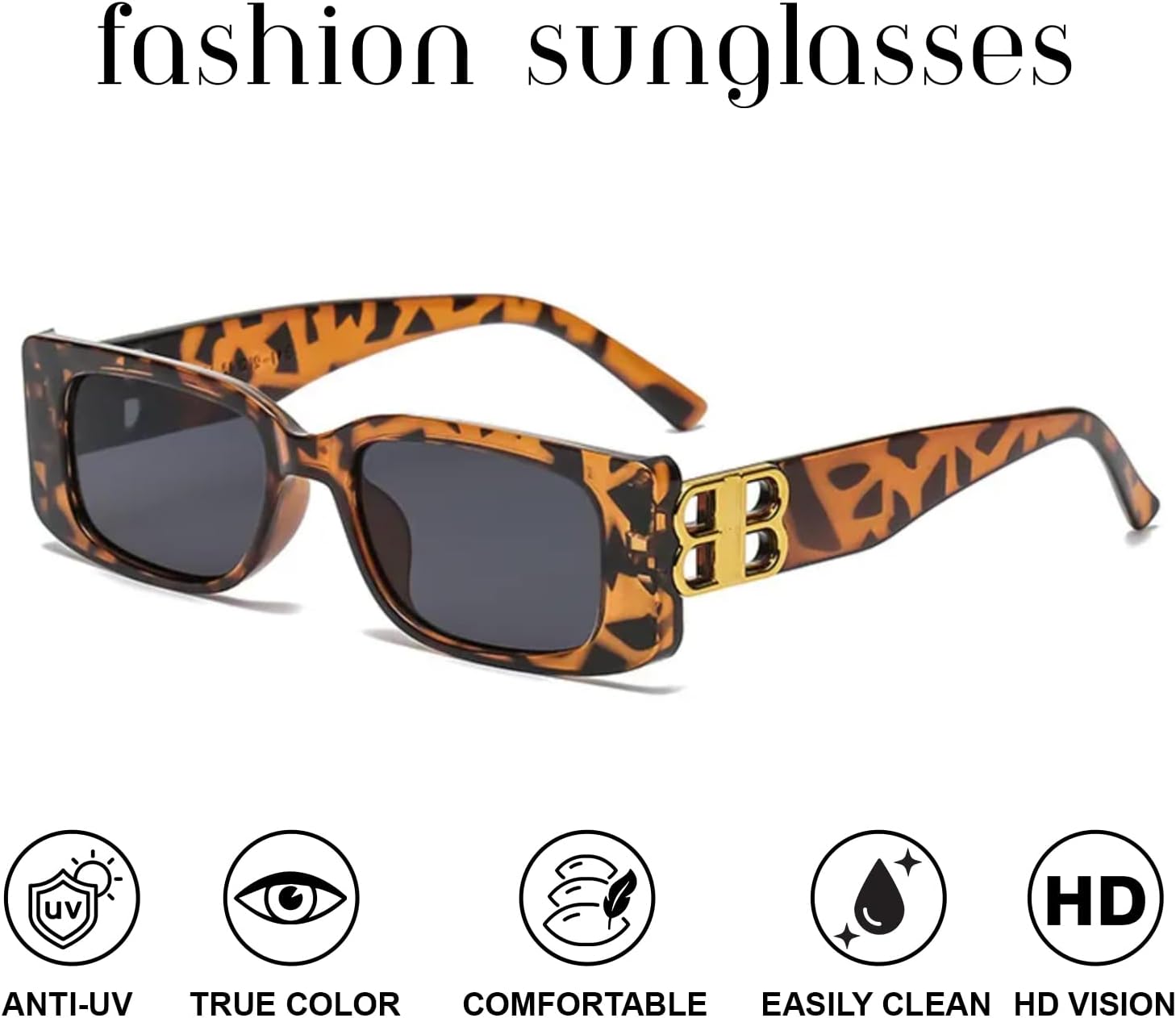 DUPER Rectangle Sunglasses Womens Trendy Taylor Swift Sunglasses \u2013 Mob Wife Aesthetic Black Sunglasses for Woman From - Image 4