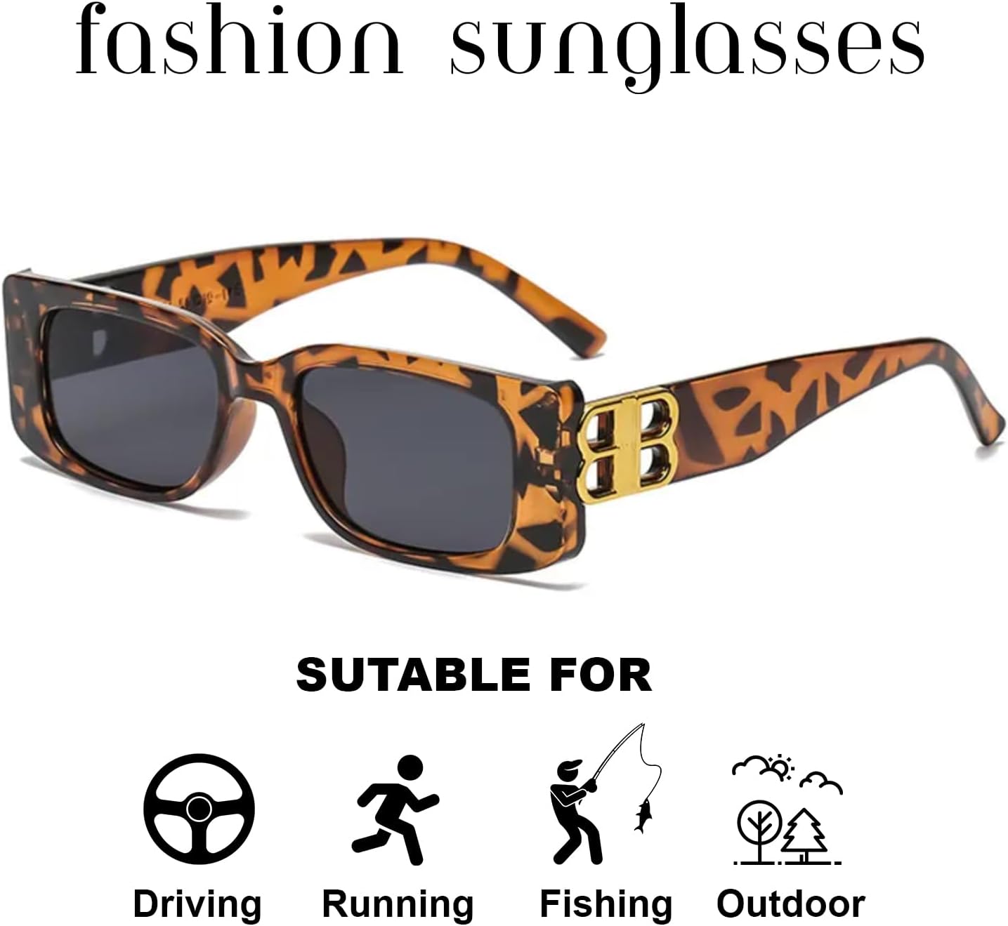 DUPER Rectangle Sunglasses Womens Trendy Taylor Swift Sunglasses \u2013 Mob Wife Aesthetic Black Sunglasses for Woman From - Image 5