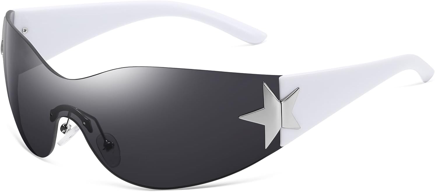Eiuizah Y2k Sunglasses for Women Men Shield Wrap Around Fashion Sunglasses Trendy Oversized Frameless Sun Glasses - Image 10
