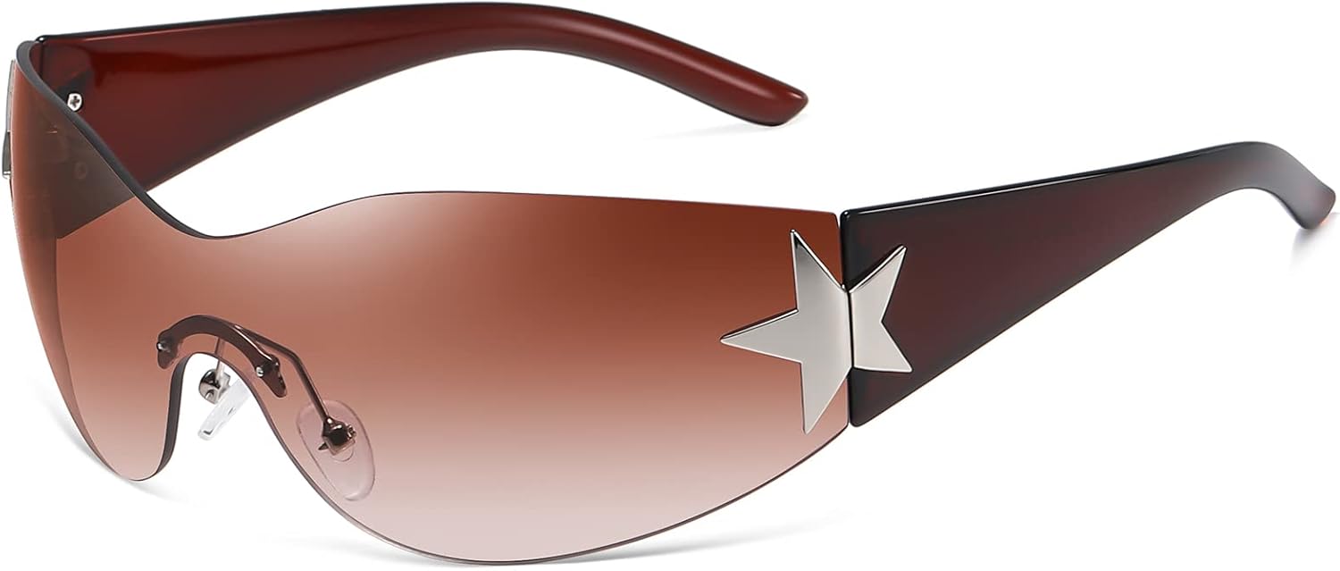 Eiuizah Y2k Sunglasses for Women Men Shield Wrap Around Fashion Sunglasses Trendy Oversized Frameless Sun Glasses - Image 19