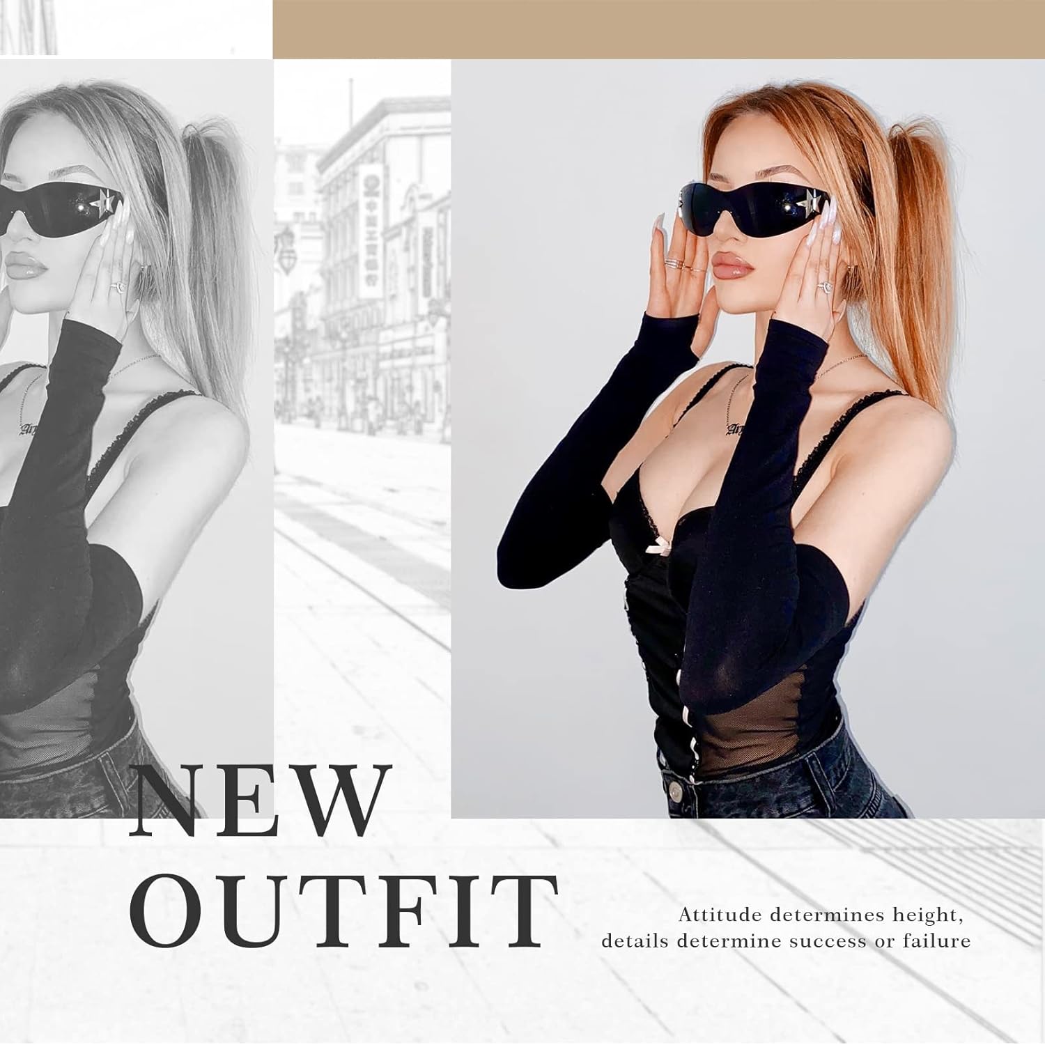 Eiuizah Y2k Sunglasses for Women Men Shield Wrap Around Fashion Sunglasses Trendy Oversized Frameless Sun Glasses - Image 2