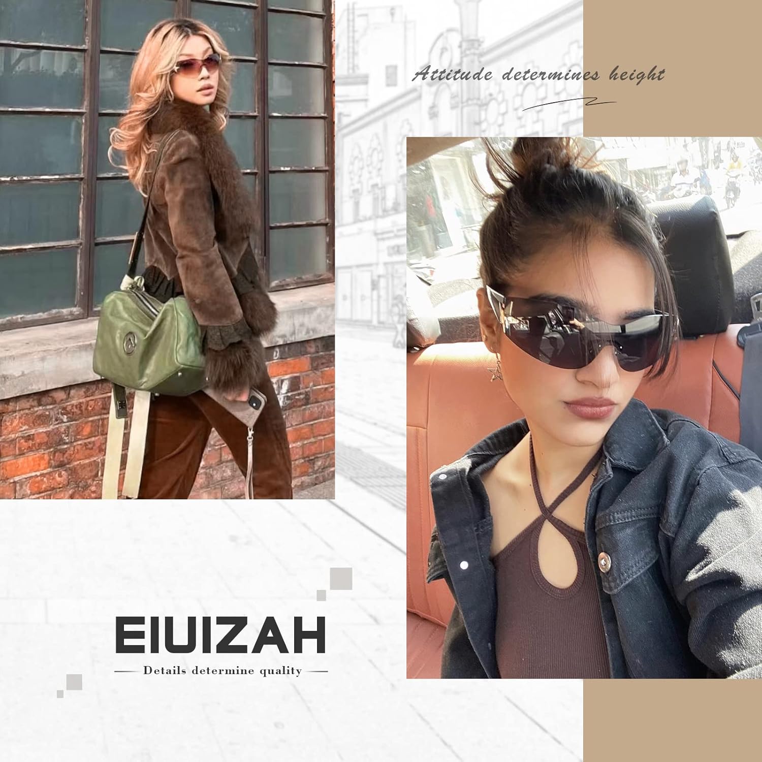 Eiuizah Y2k Sunglasses for Women Men Shield Wrap Around Fashion Sunglasses Trendy Oversized Frameless Sun Glasses - Image 3
