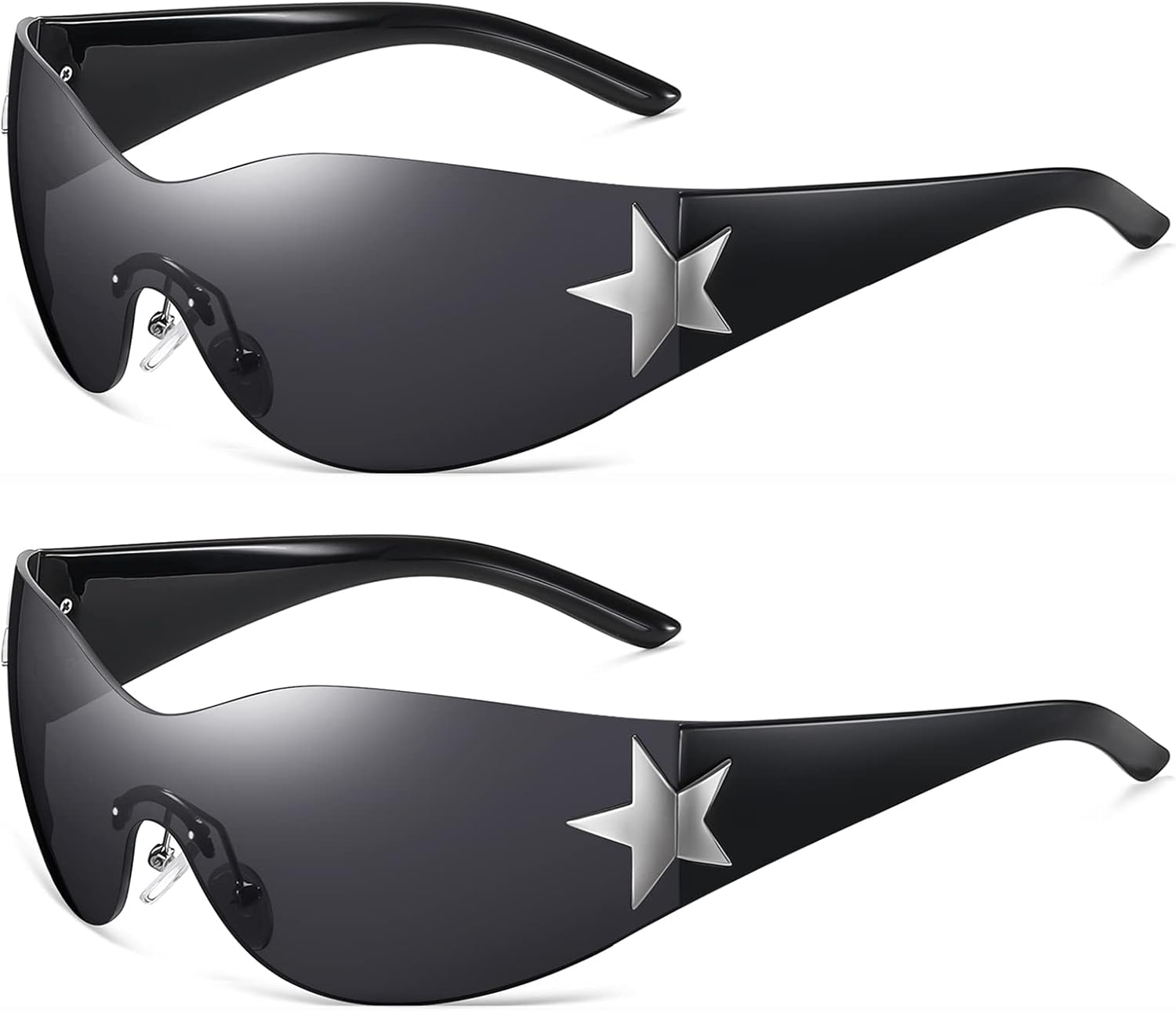 Eiuizah Y2k Sunglasses for Women Men Shield Wrap Around Fashion Sunglasses Trendy Oversized Frameless Sun Glasses - Image 16