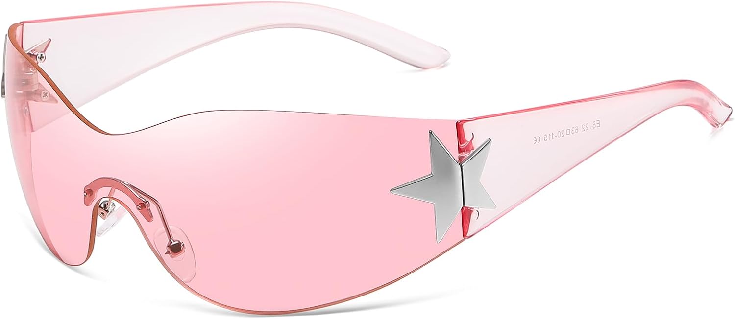 Eiuizah Y2k Sunglasses for Women Men Shield Wrap Around Fashion Sunglasses Trendy Oversized Frameless Sun Glasses - Image 18