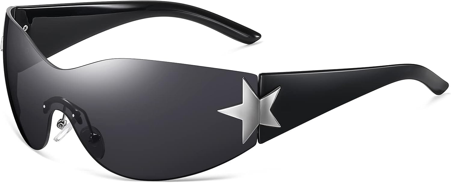 Eiuizah Y2k Sunglasses for Women Men Shield Wrap Around Fashion Sunglasses Trendy Oversized Frameless Sun Glasses - Image 17