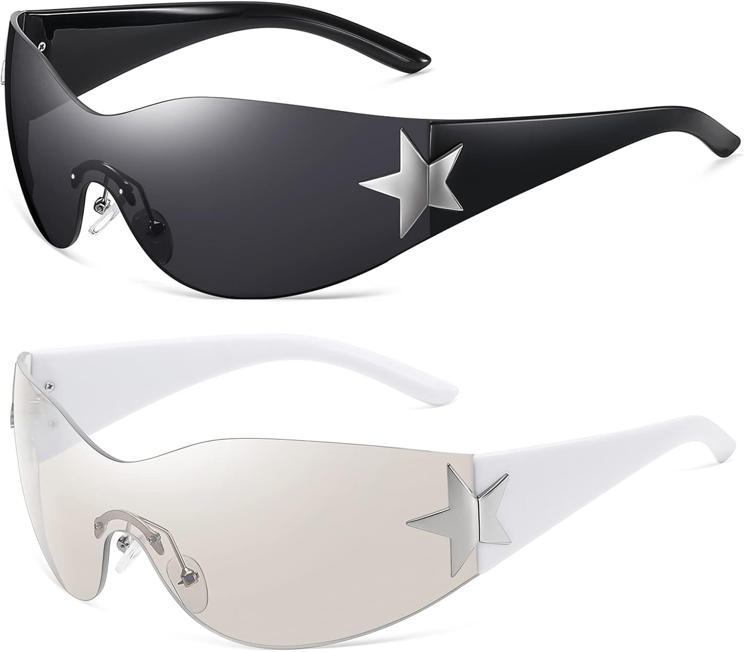 Eiuizah Y2k Sunglasses for Women Men Shield Wrap Around Fashion Sunglasses Trendy Oversized Frameless Sun Glasses - Image 12