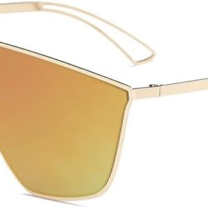 FASHION JUNKY Orange Futuristic Flat Lens Sunglasses