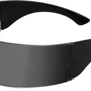 FEISEDY 80s Futuristic Cyclops Cyber Visor Sunglasses Men Women Punk Style Cosplay B2740