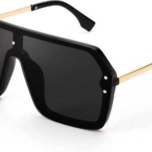FEISEDY Classic Siamese One Piece Sunglasses Nice Rimless Stylish Retro Design for Women Men B2574