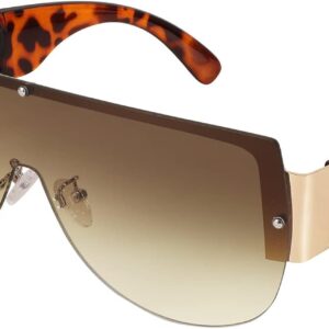 FEISEDY Fashion Oversized Sunglasses Women Trendy Designer One Piece Stylish UV400 Protection B2748