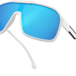 FEISEDY Fashion Polarized Sunglasses Oversized One Piece Reflective Lens Sports Sun Glasses B0122