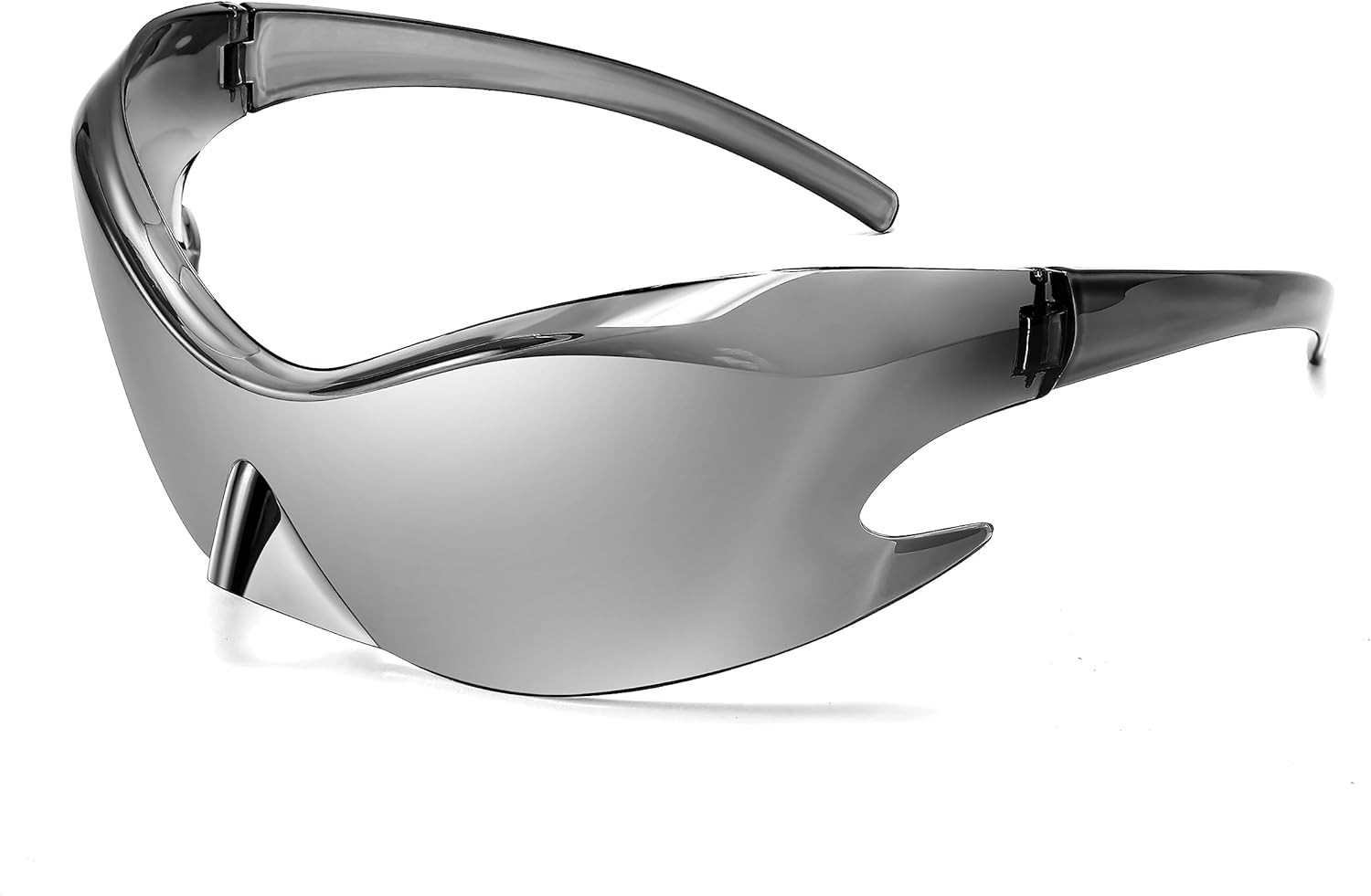 FEISEDY Futuristic Sunglasses, Fashion Alien Y2K Wrap Around for Women Men B4135