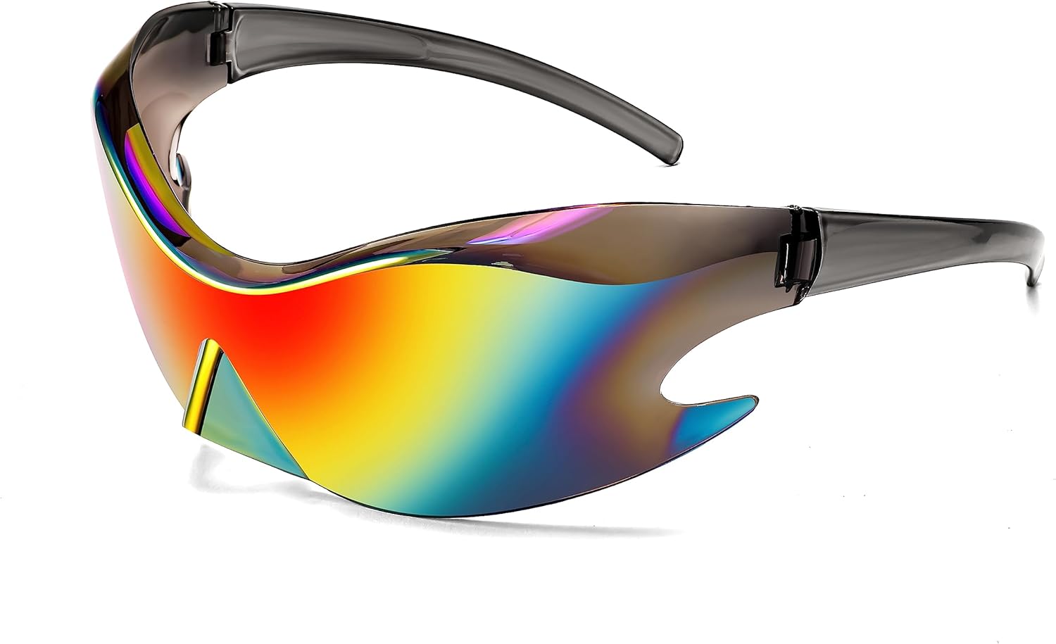 FEISEDY Futuristic Sunglasses, Fashion Alien Y2K Wrap Around for Women Men B4135 - Image 10