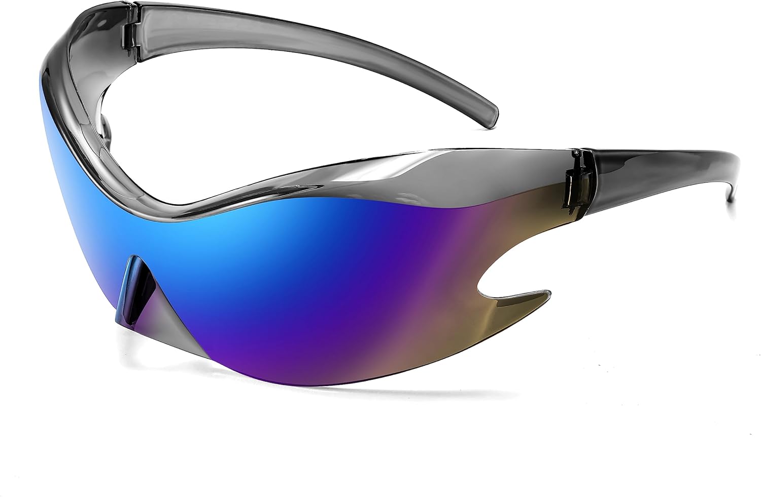 FEISEDY Futuristic Sunglasses, Fashion Alien Y2K Wrap Around for Women Men B4135 - Image 8