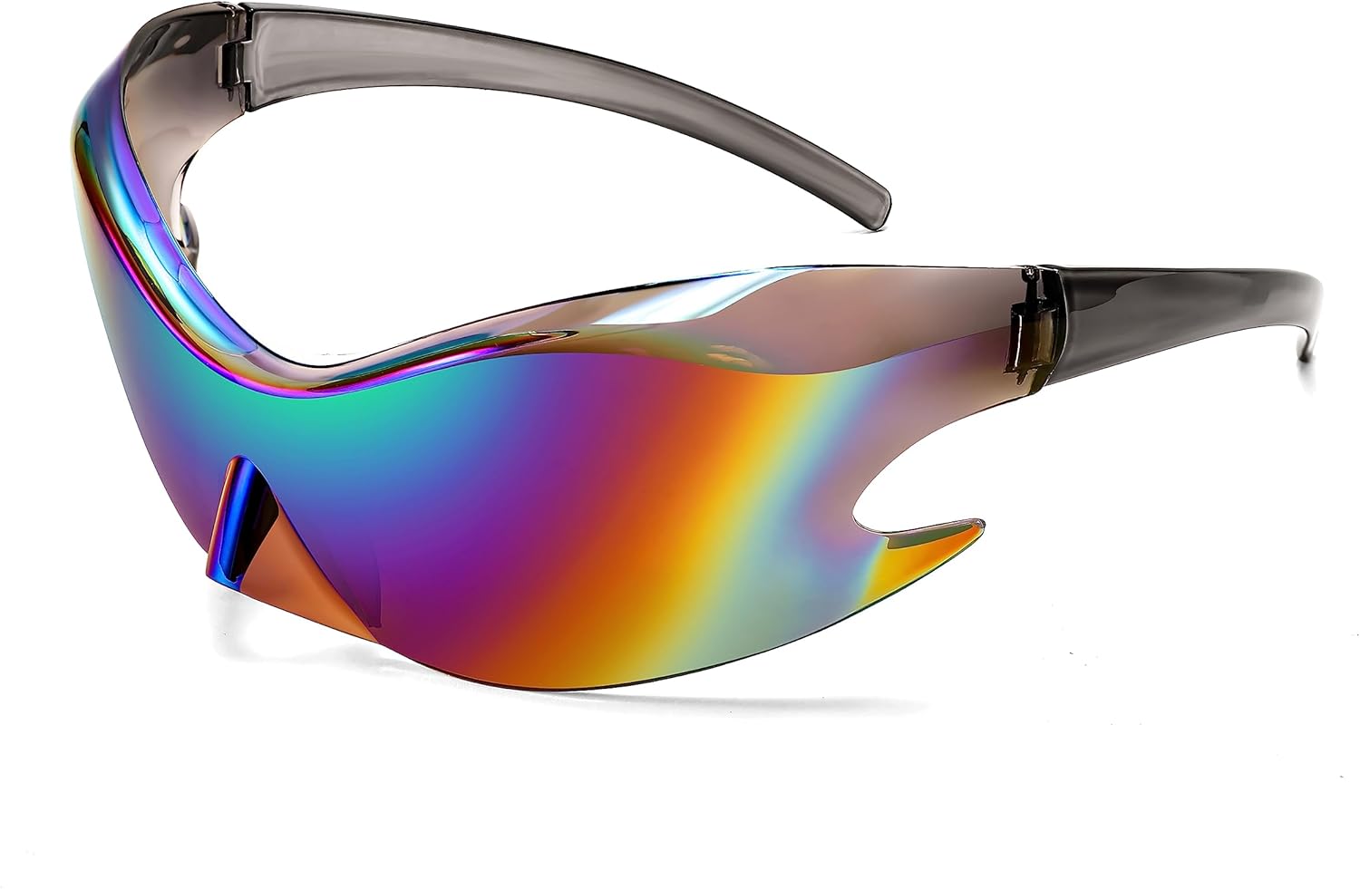 FEISEDY Futuristic Sunglasses, Fashion Alien Y2K Wrap Around for Women Men B4135 - Image 7