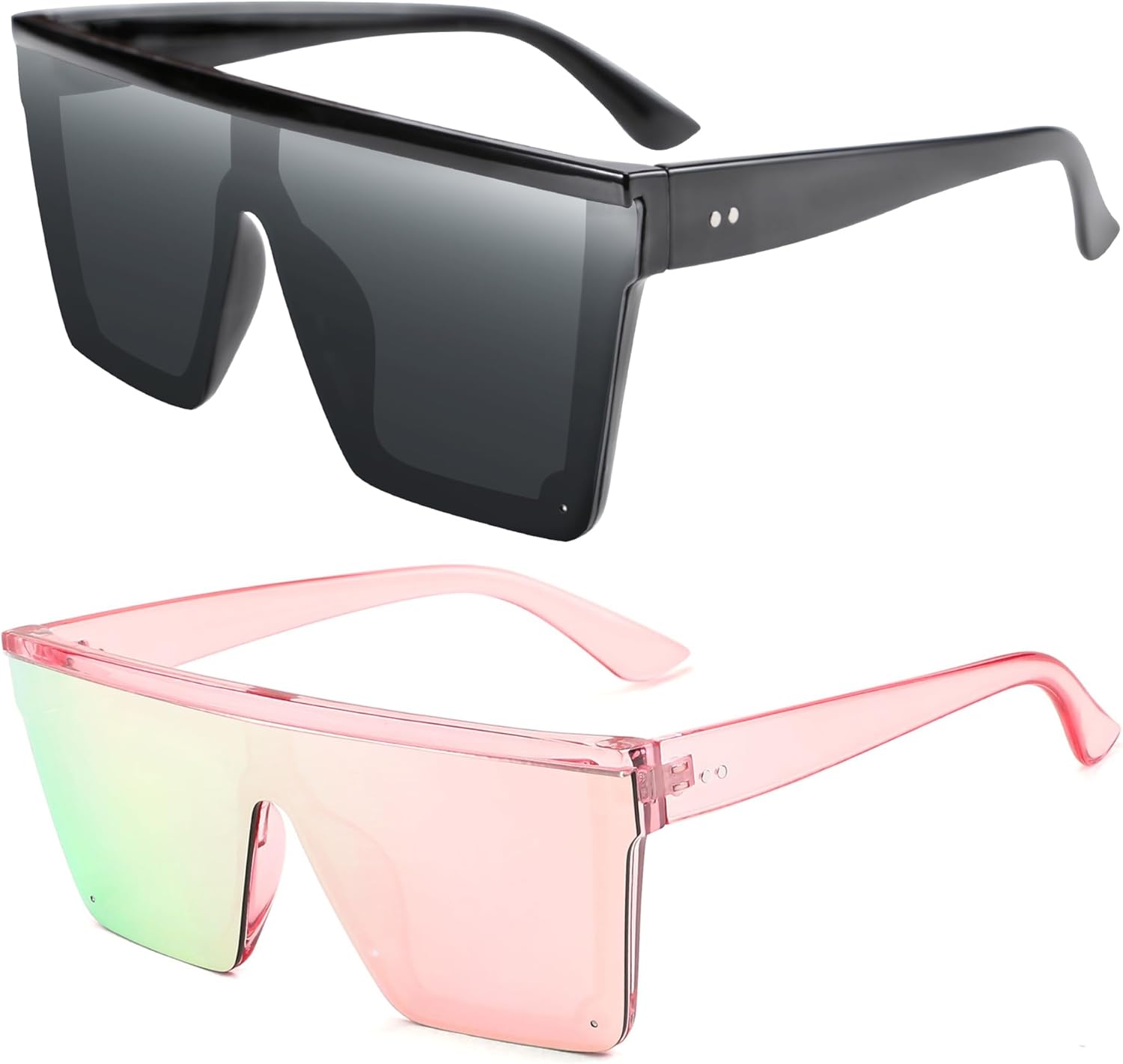 FEISEDY Oversized Sunglasses Mens Womens Flat Top Square Trendy Visor Shades UV400 B2470 - Image 20