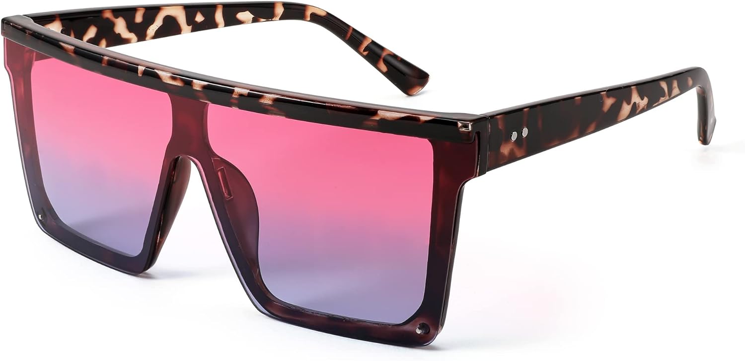 FEISEDY Oversized Sunglasses Mens Womens Flat Top Square Trendy Visor Shades UV400 B2470 - Image 23