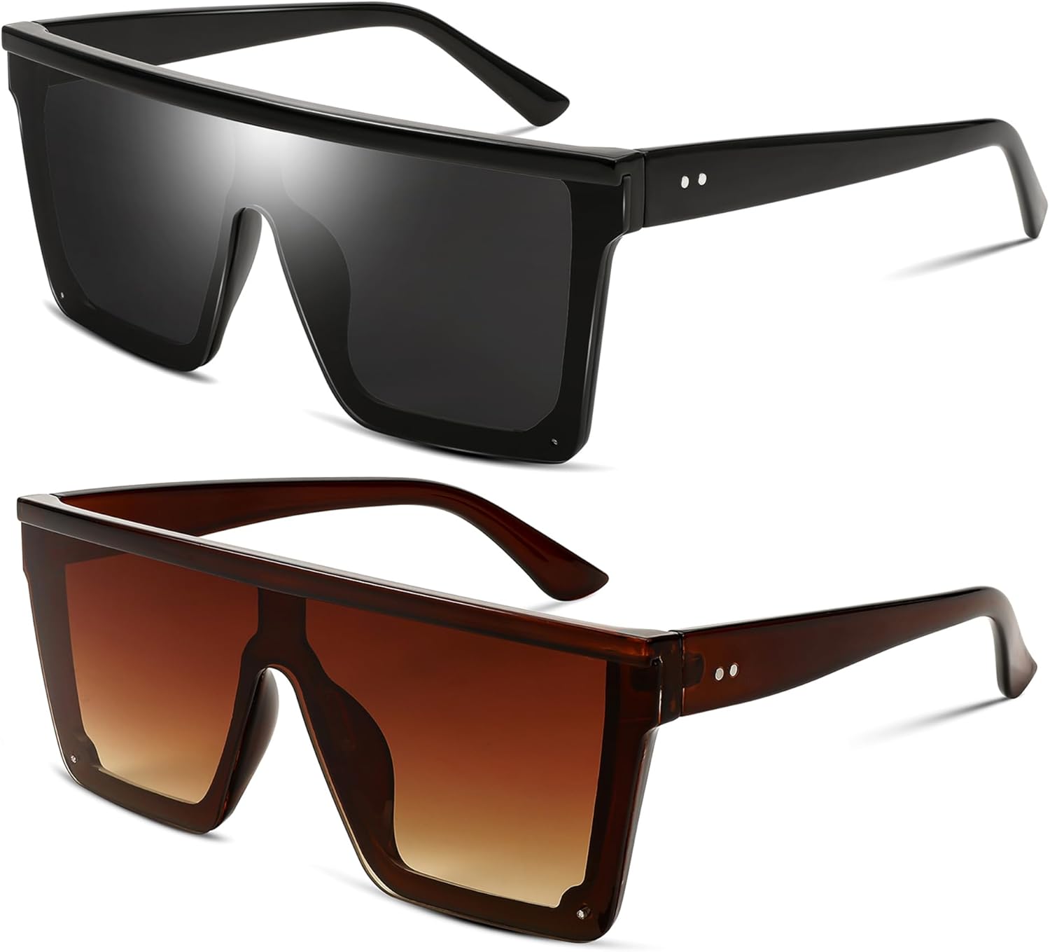 FEISEDY Oversized Sunglasses Mens Womens Flat Top Square Trendy Visor Shades UV400 B2470 - Image 25