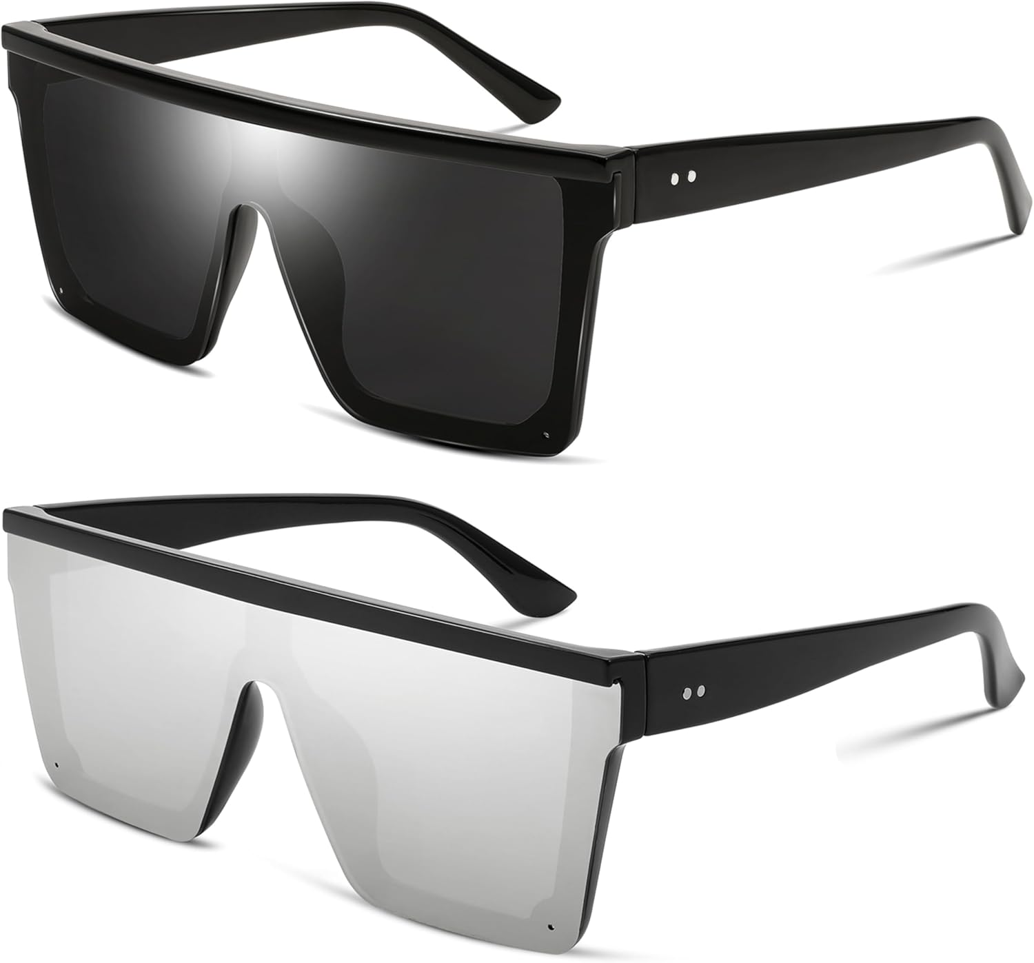 FEISEDY Oversized Sunglasses Mens Womens Flat Top Square Trendy Visor Shades UV400 B2470 - Image 13