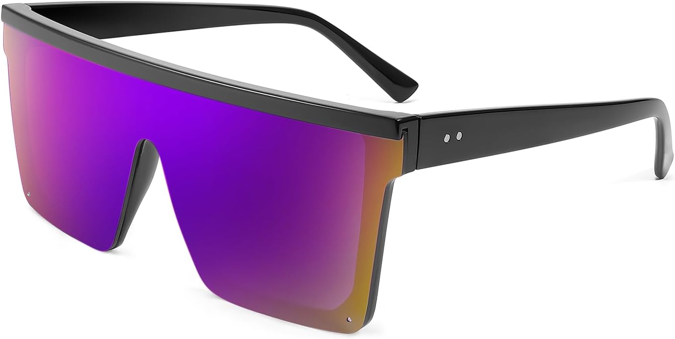 FEISEDY Oversized Sunglasses Mens Womens Flat Top Square Trendy Visor Shades UV400 B2470 - Image 16