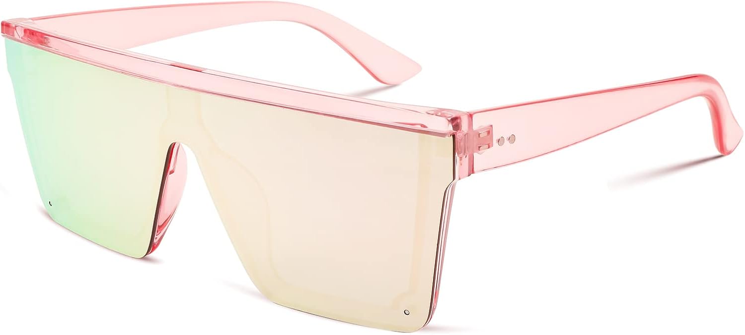 FEISEDY Oversized Sunglasses Mens Womens Flat Top Square Trendy Visor Shades UV400 B2470 - Image 15