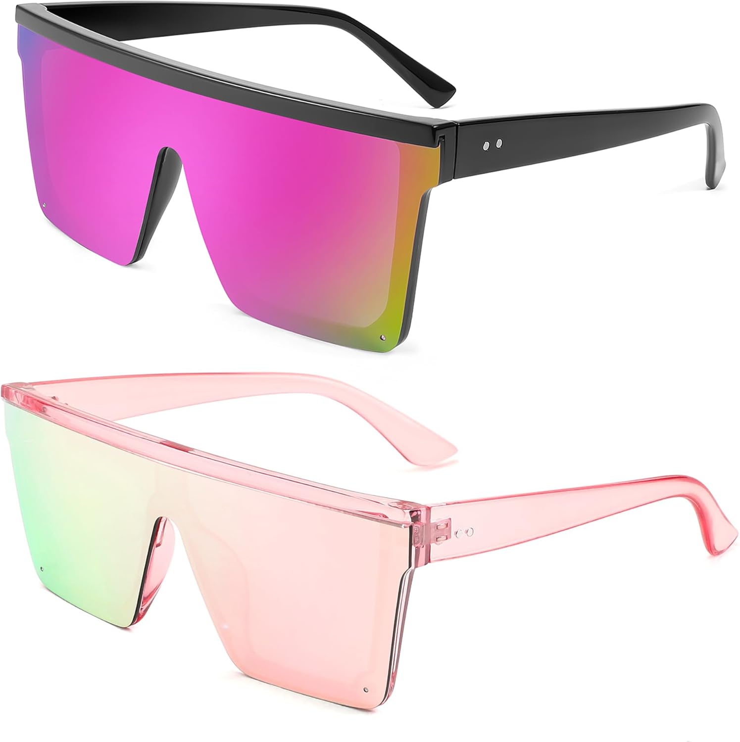 FEISEDY Oversized Sunglasses Mens Womens Flat Top Square Trendy Visor Shades UV400 B2470