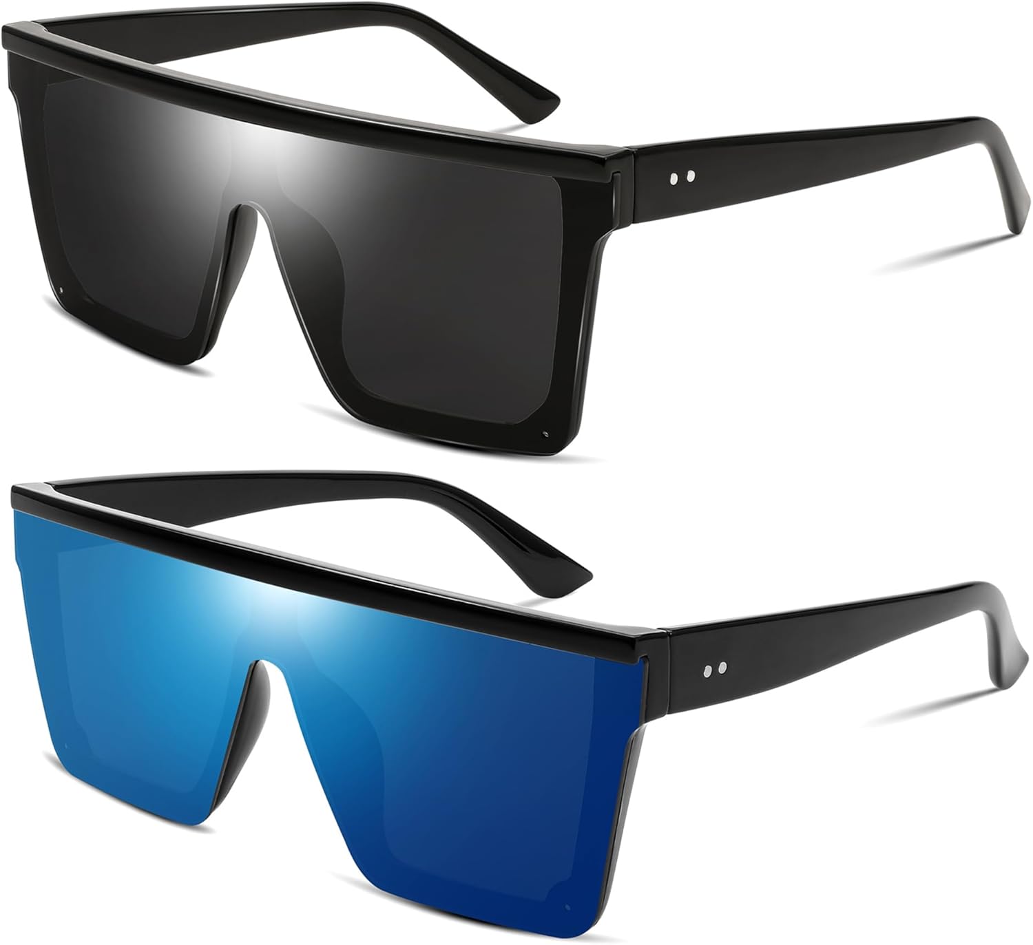 FEISEDY Oversized Sunglasses Mens Womens Flat Top Square Trendy Visor Shades UV400 B2470 - Image 22