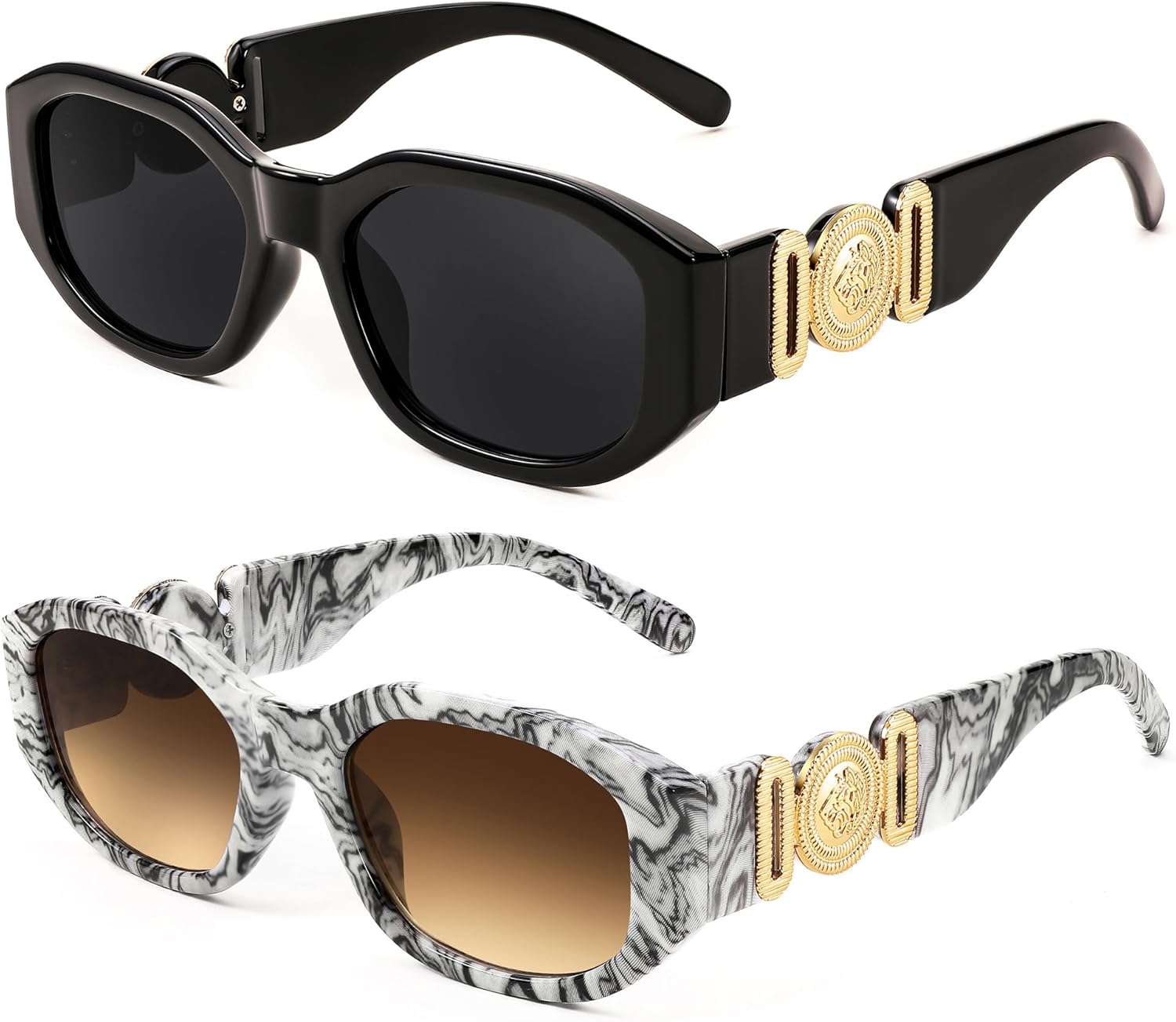 FEISEDY Retro Trendy Rectangle Sunglasses Women Men Vintage 90s Small Narrow Square Sunglasses B2322 - Image 9